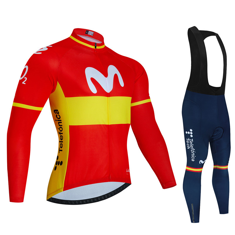 Cycling Gear Logo - España Movistar otoño manga larga Ciclismo