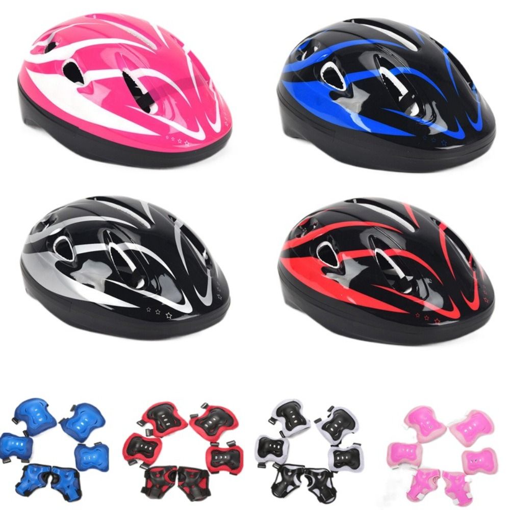 Cycling Protective Gear For Kids - Casco para niños, rodilleras y coderas,