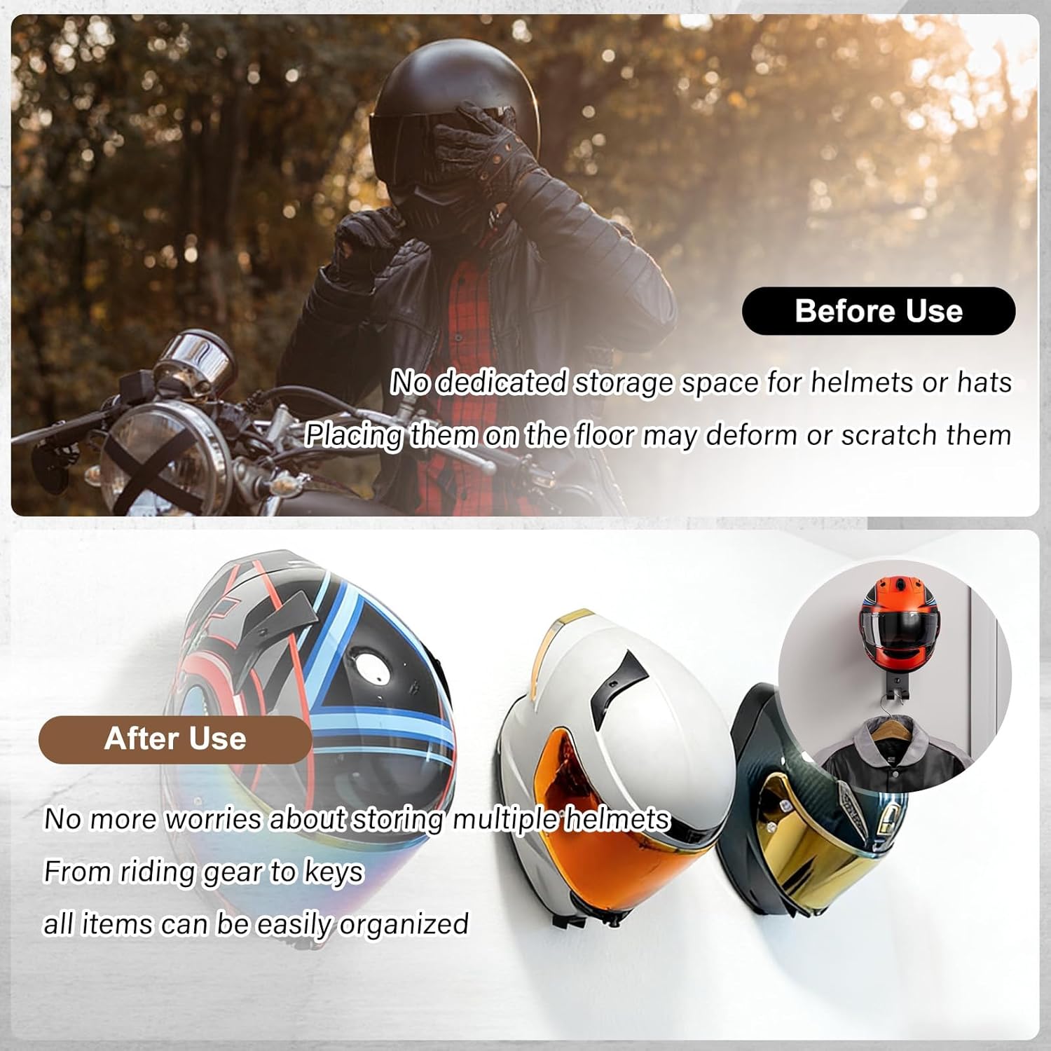 Soporte de Pared para Casco de - Cycling Gear Organizer Wall reseña y precio